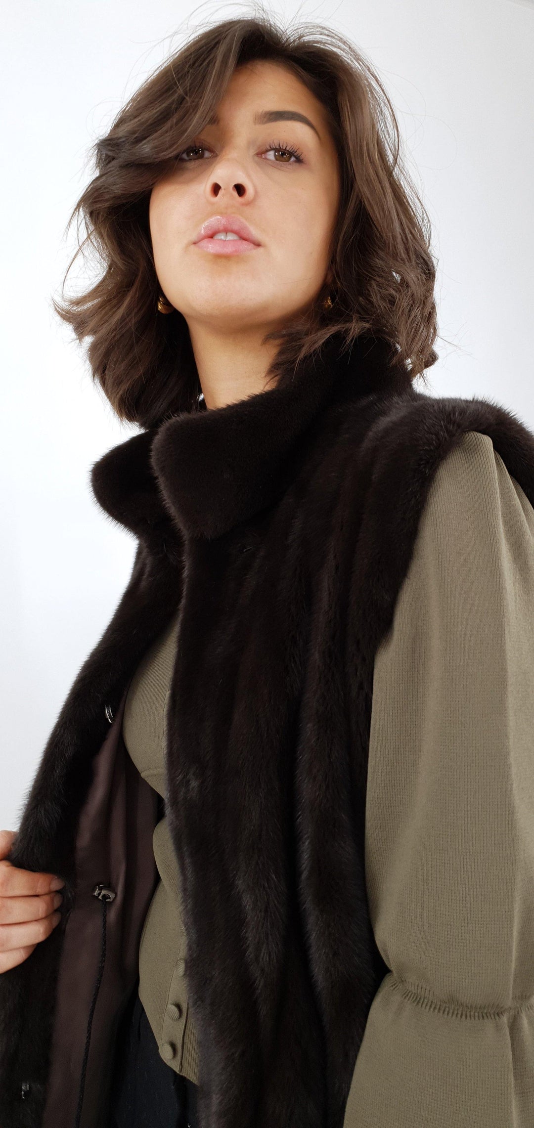 Denise West, 92 cm.  - Mink - Women - Chocolate - Mink - Women - Denise West, 92 cm.  - Mink - Women - Chocolate - Stampe Pels