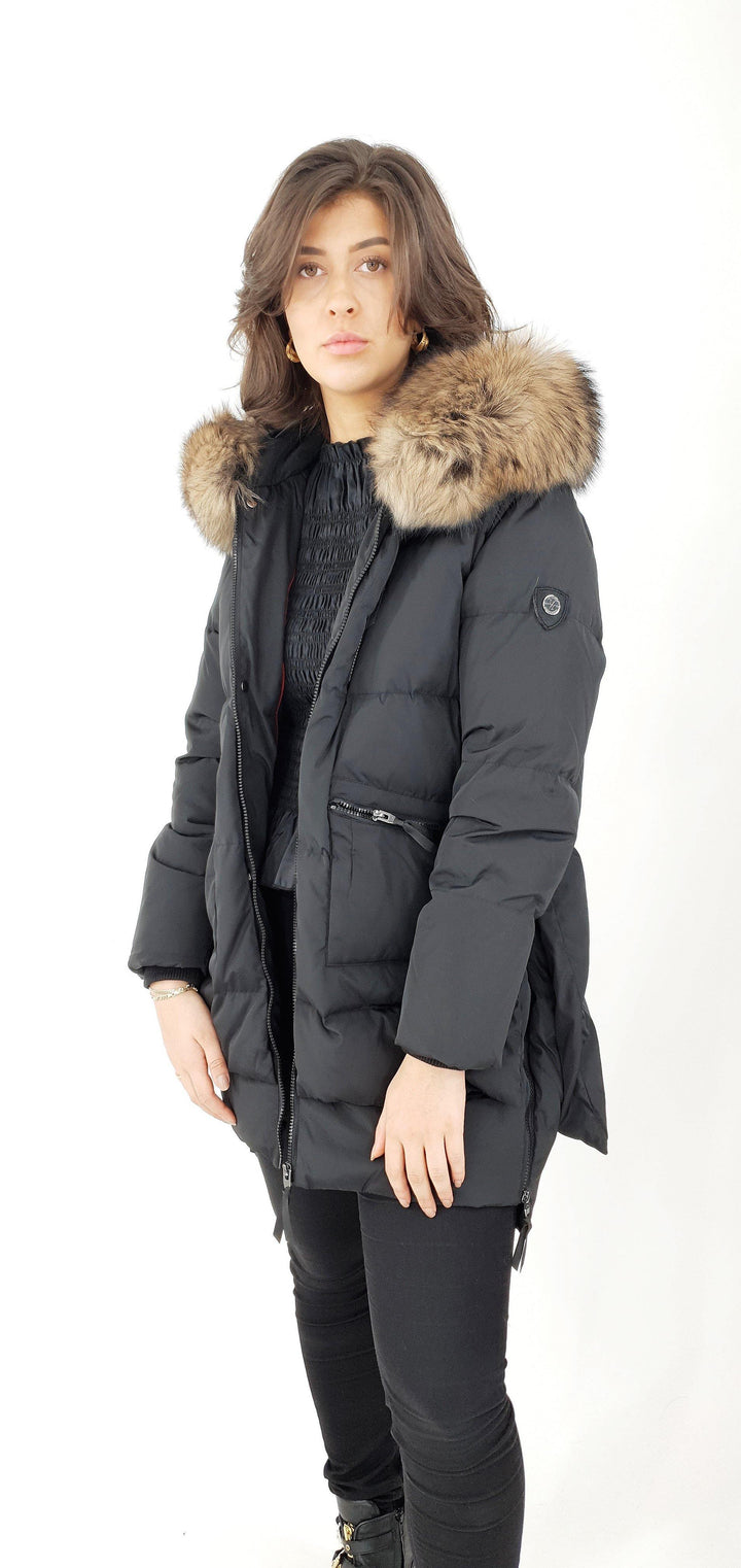 Michelle 2, 90 cm. - Hood - Down - Women - Black - Down - Women - Michelle 2, 90 cm. - Hood - Down - Women - Black - Stampe Pels