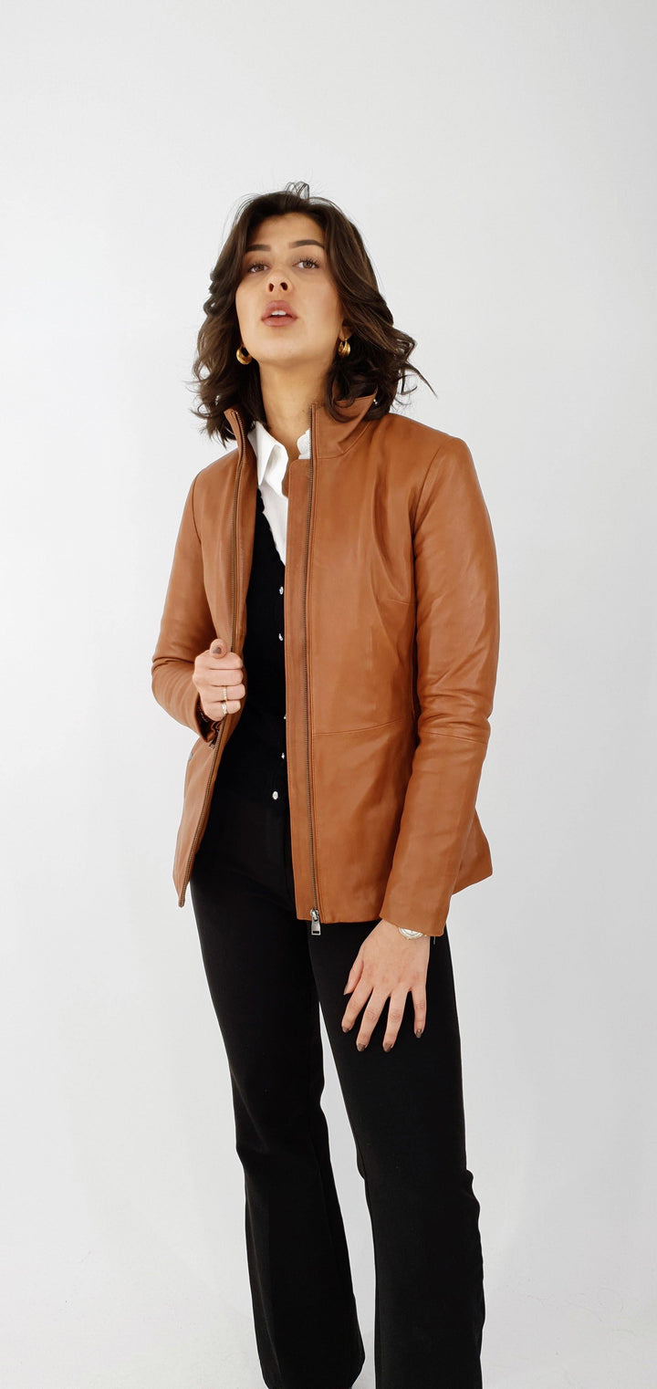 Karina - Lamb Thick Dace Leather -Women - French Tan - Lamb Thick Dace Leather -Women - Karina - Lamb Thick Dace Leather -Women - French Tan - Stampe Pels