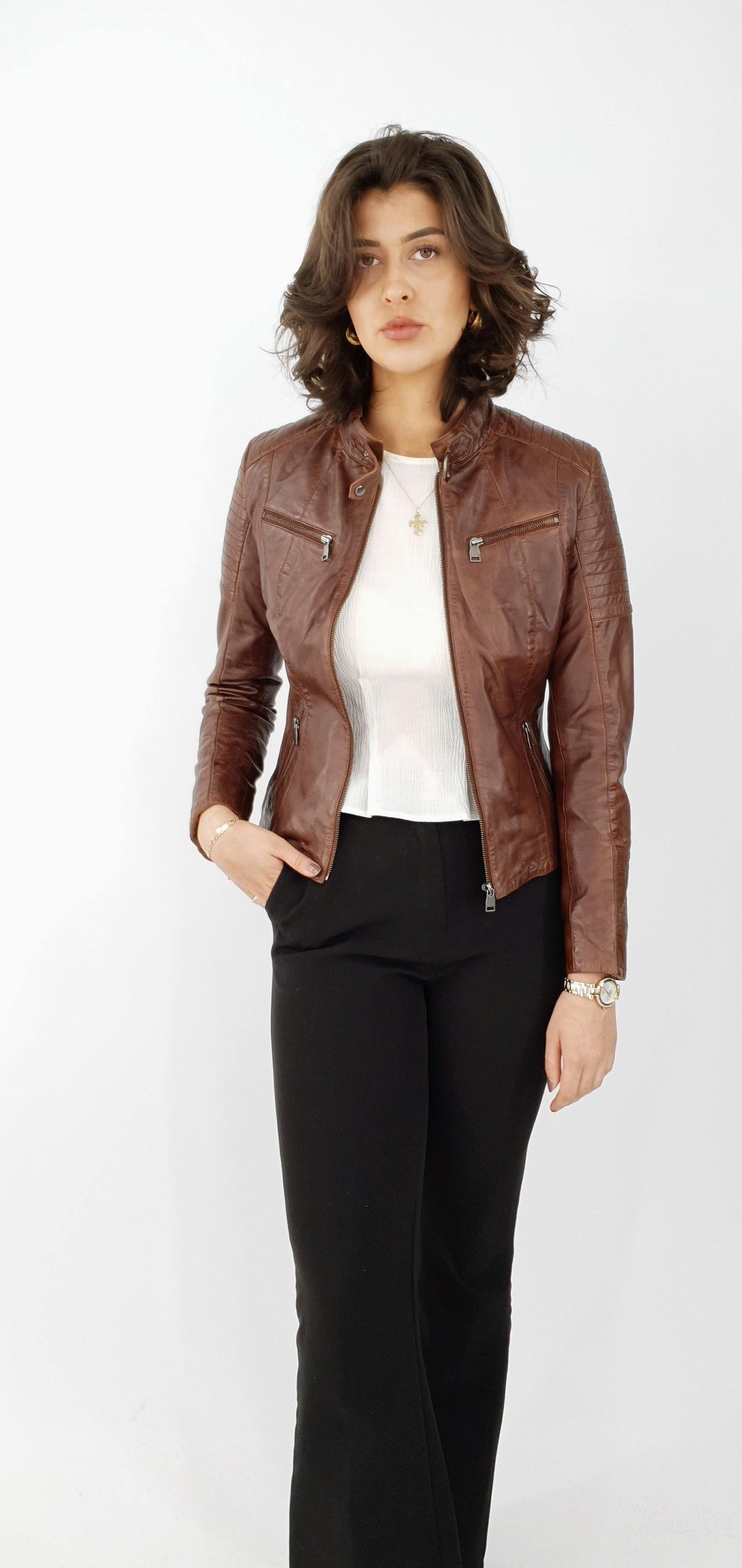 Chole - Lamb Copper Leather - Women - Brown - Lamb Copper Leather - Women - Chole - Lamb Copper Leather - Women - Brown - Stampe Pels