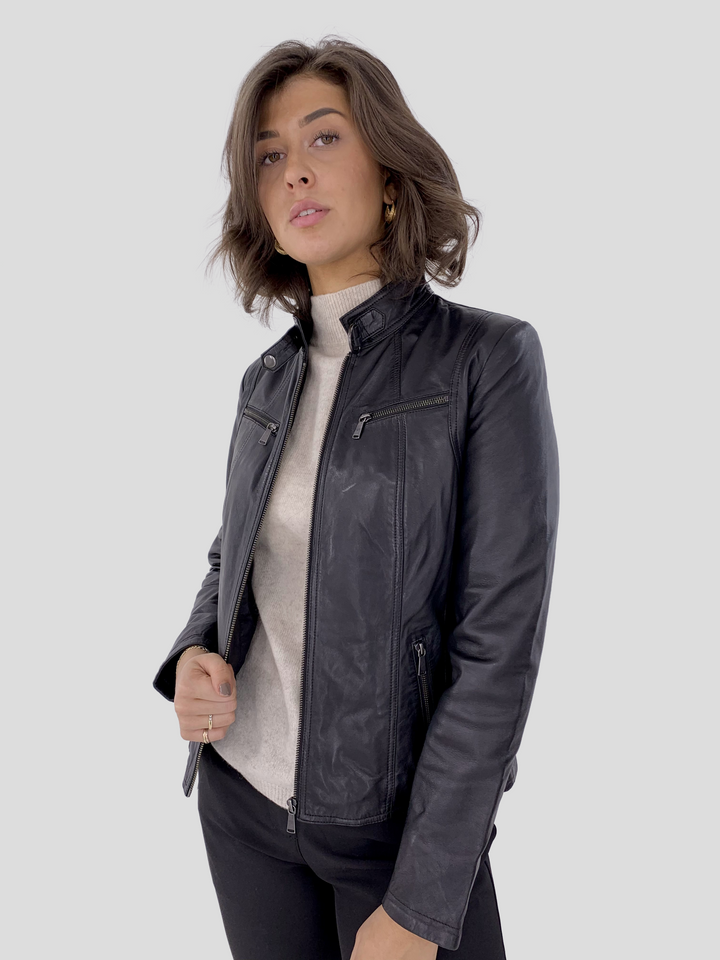 Merry - Nappa Leatherjacket - Femmes - noir