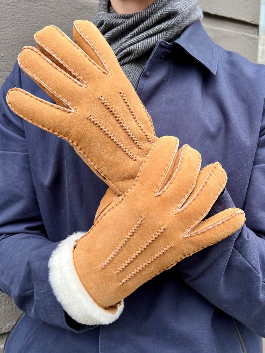 Gants de shearling ZXM-010 - Camel