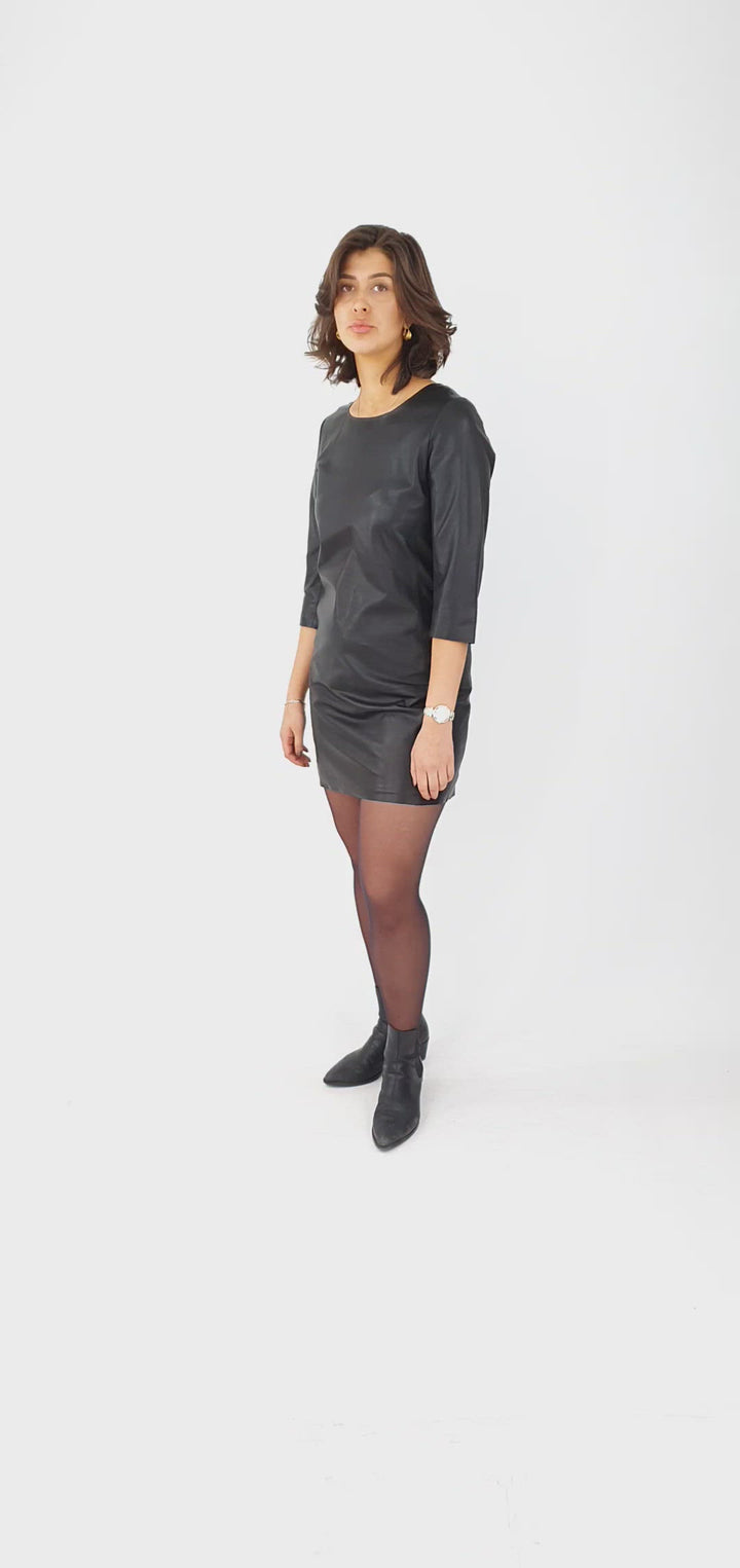 Kleid Emelia - Lammleder Malli - Damen - Schwarz