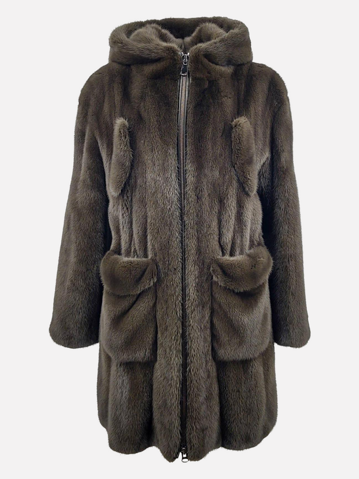 Arktik, 85 cm. - Mink Let Out - Frauen - Army / Mink Pels - Levinsky - Kvinde