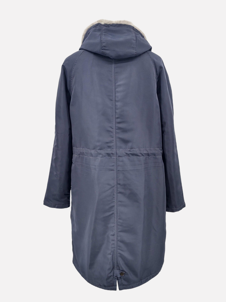 17611 Blauer Parka mit Pelzinnenseite - Damen