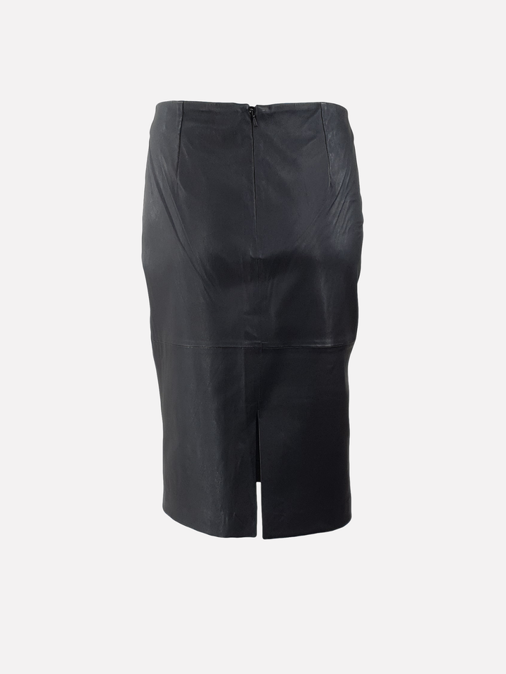 DP -03 Skirt - Lamb Stretch Leather - Women - Black