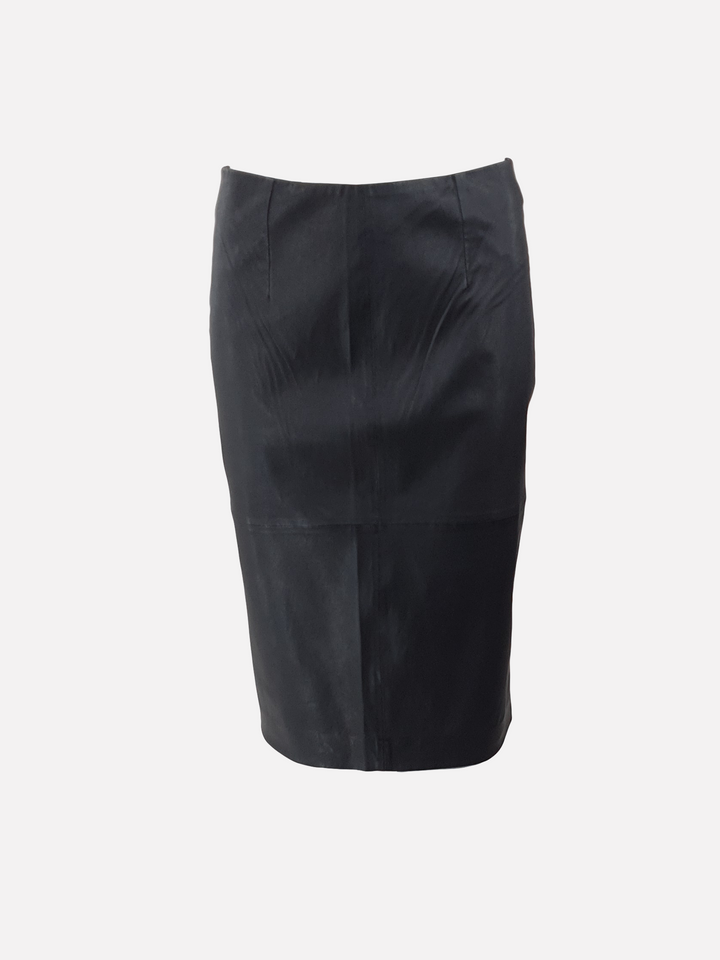 DP -03 Skirt - Lamb Stretch Leather - Women - Black