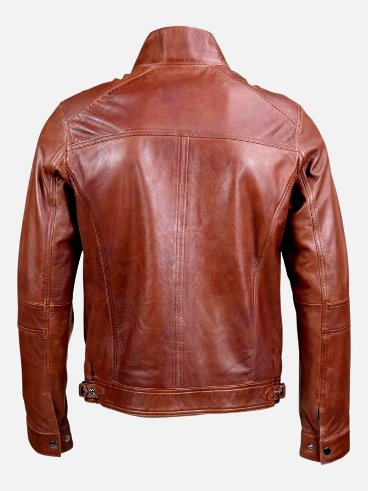 Marlow - Lamb Polish Nappa Leather - Man - Copper Brown