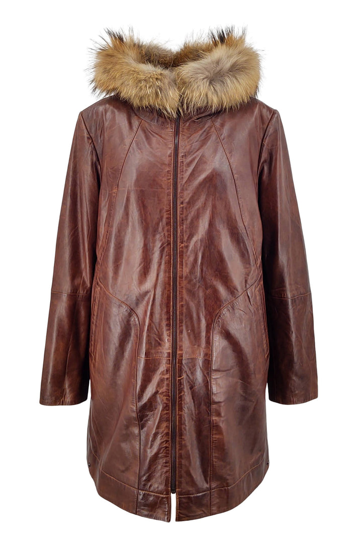 New Sophia - Lamb Glove Leather - Women - Parker Cognac / Læder Skinds Jakke - Levinsky - Kvinde | STAMPE PELS