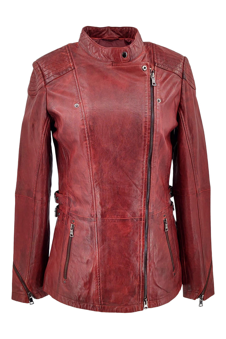 Floyd - Lamb Copper Leather - Women - Red / Læder Skinds Jakke - Levinsky - Kvinde | STAMPE PELS