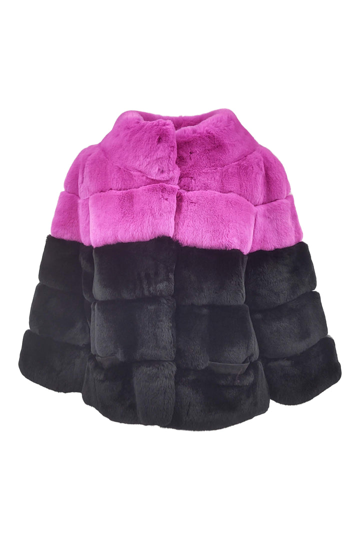 FM 1053 Mix, 55 cm. - Rex - Women - Pink & Black / Rex Kanin Pels - Levinsky - Kvinde | STAMPE PELS