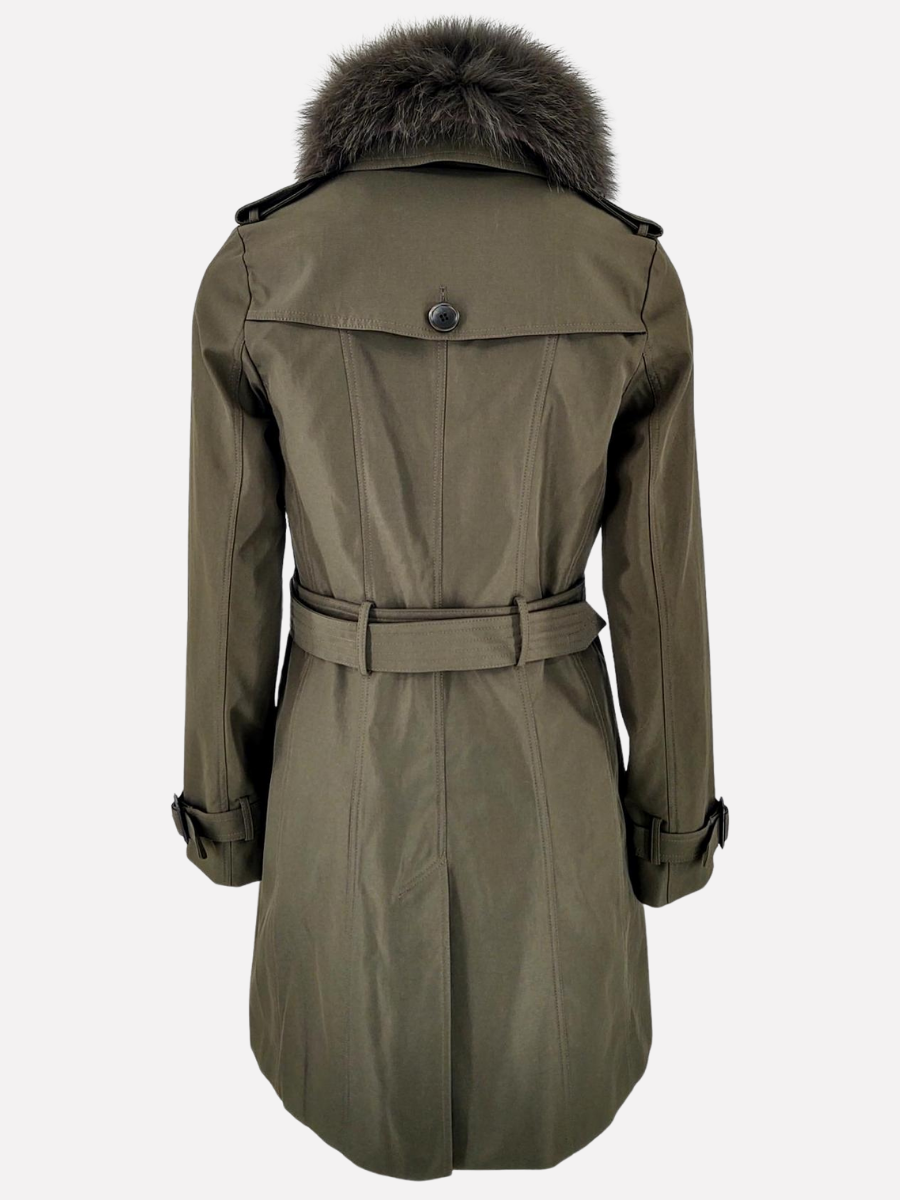 Daisy 90 cm - Trenchcoat med pelskrave - Kvinde - Army