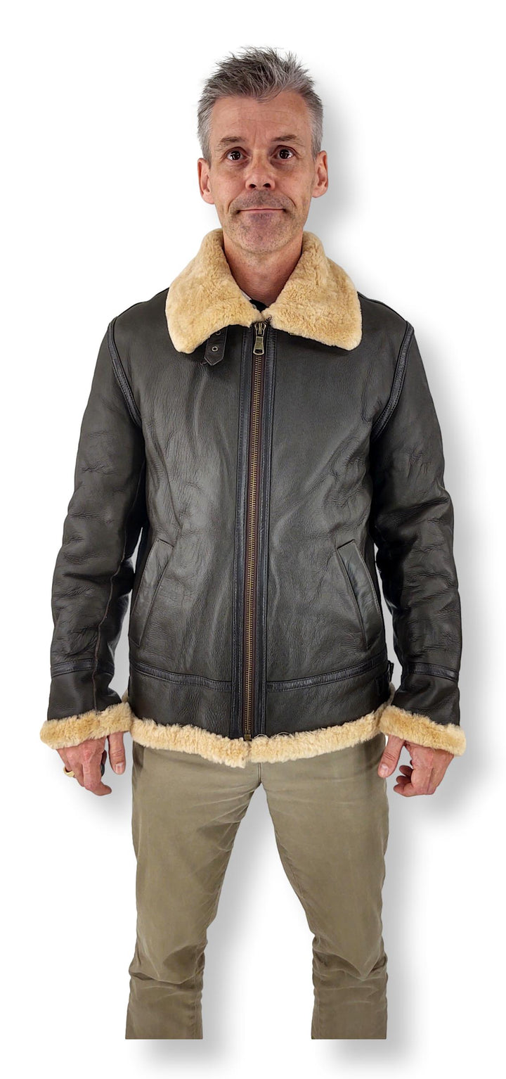 Elias Mens Bomber - Nappa Lamb Crack - Mand - Mørkebrun