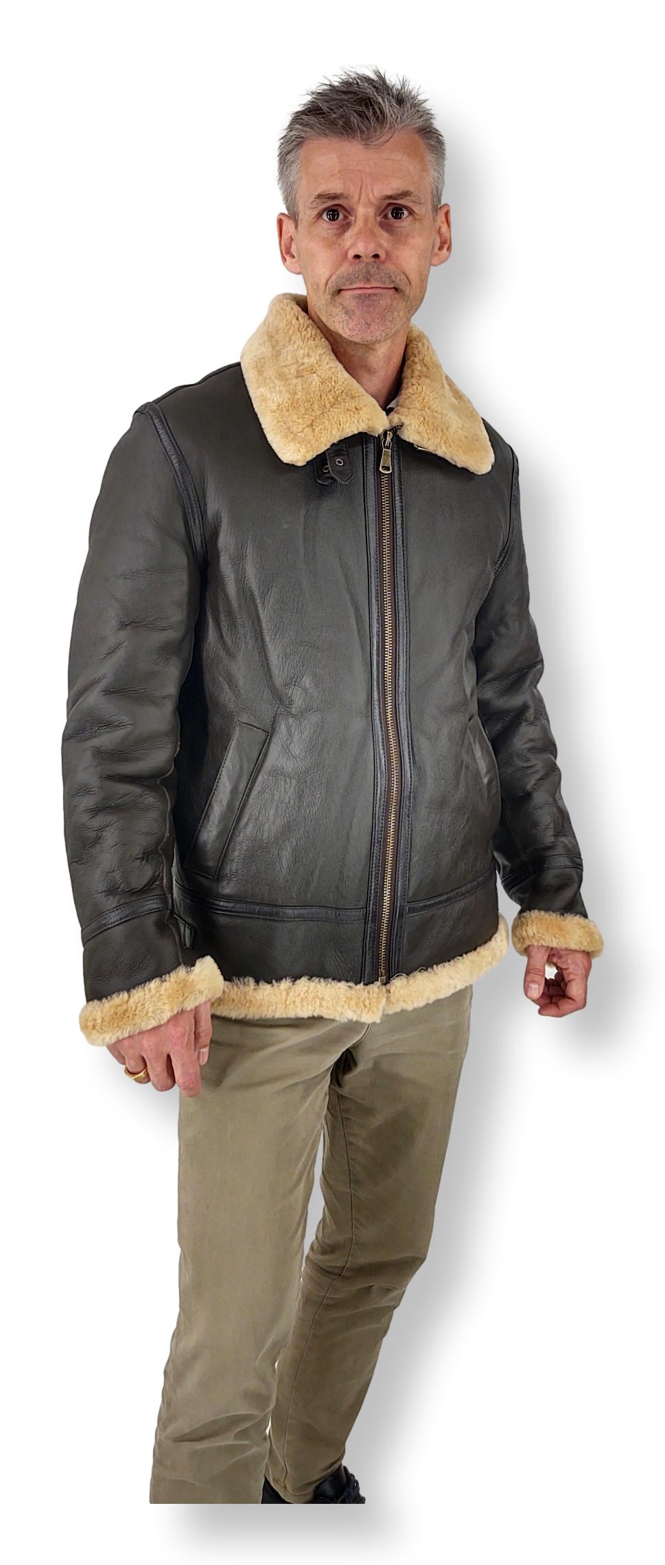 Elias Mens Bomber - Nappa Lamb Crack - Mand - Mørkebrun