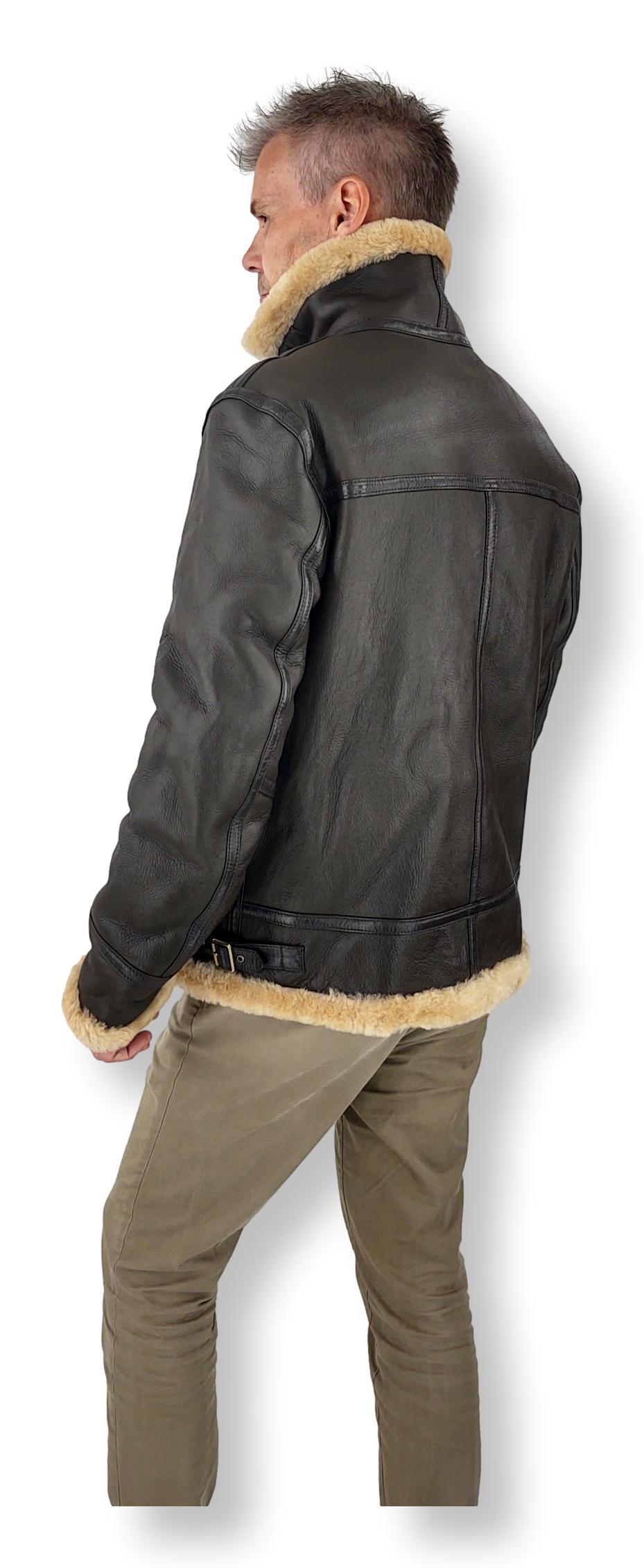 Elias Mens Bomber - Nappa Lamb Crack - Mand - Mørkebrun