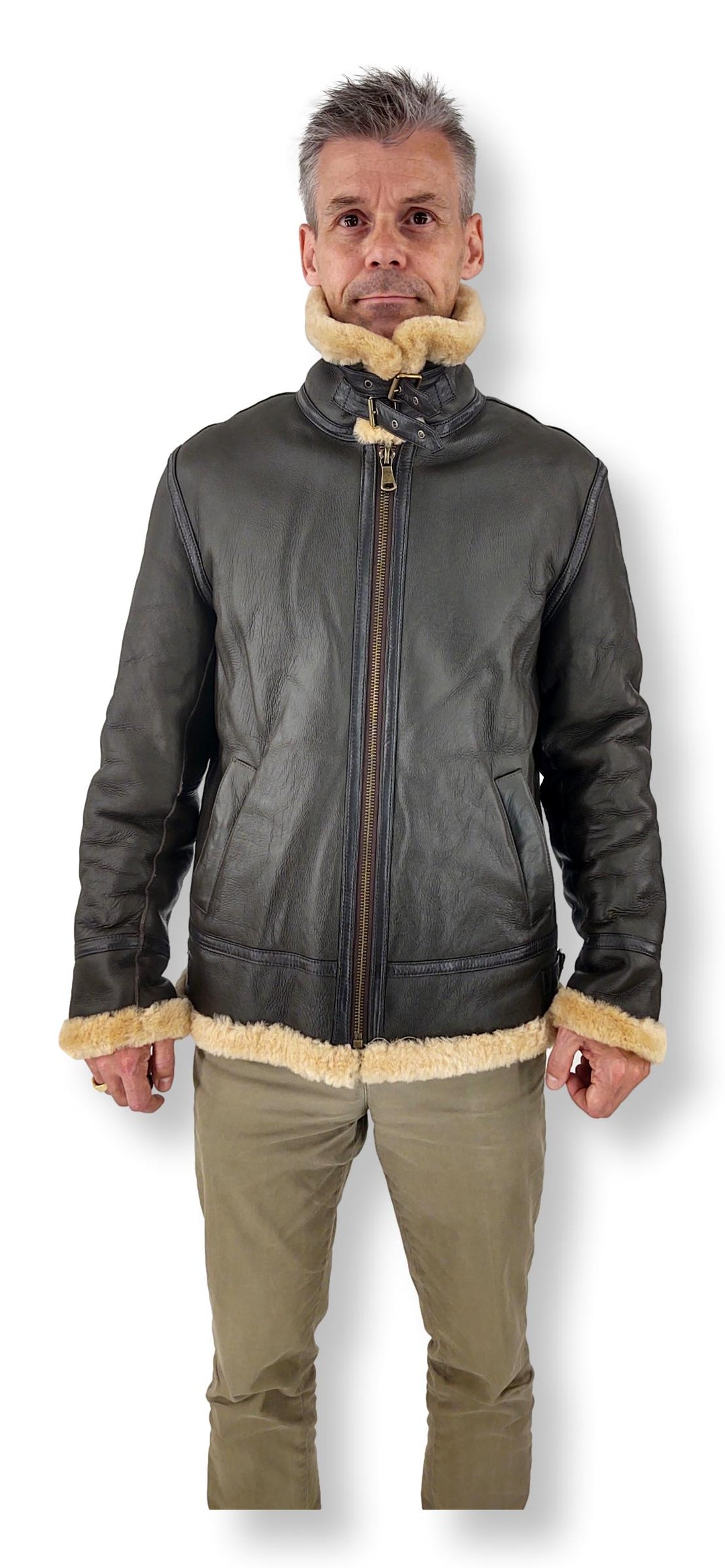 Elias Mens Bomber - Nappa Lamb Crack - Mand - Mørkebrun