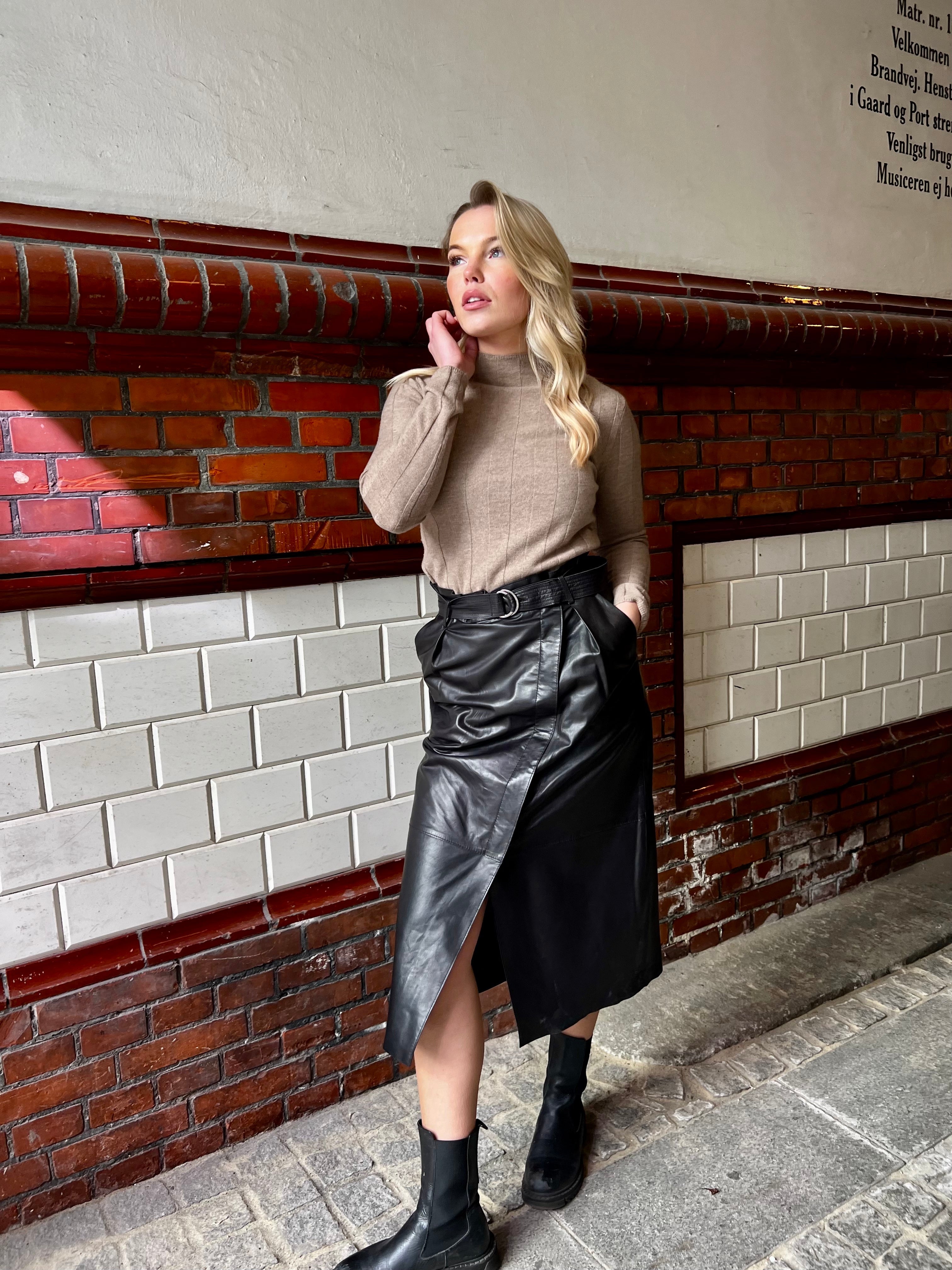 Edith Skirt Thin Nappa Lamb Leather -Women Black – Stampe Denmark